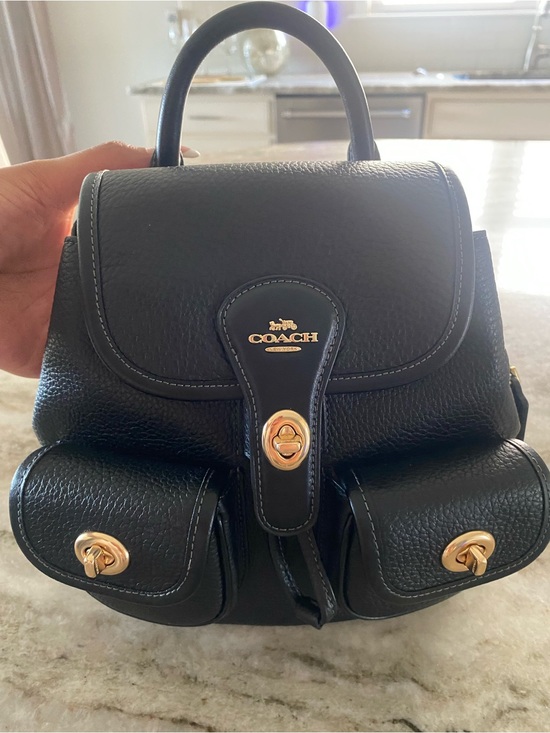 Coach Handbags - Coach Black Pebbled Leather Mini Backpack with Gold-Tone Hardware